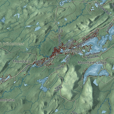 Close-up 2 of the Webb, New York map artwork