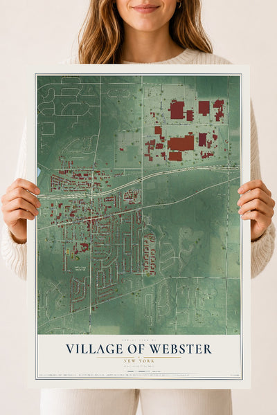 Webster, New York map print, 18" x 24" Archival Matte Print mockup