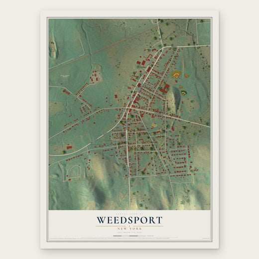 Weedsport, New York map print, the full design