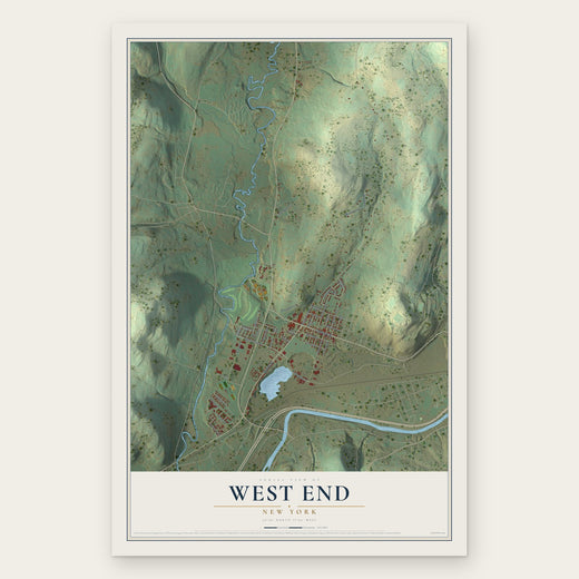 West End, New York map print, the full design
