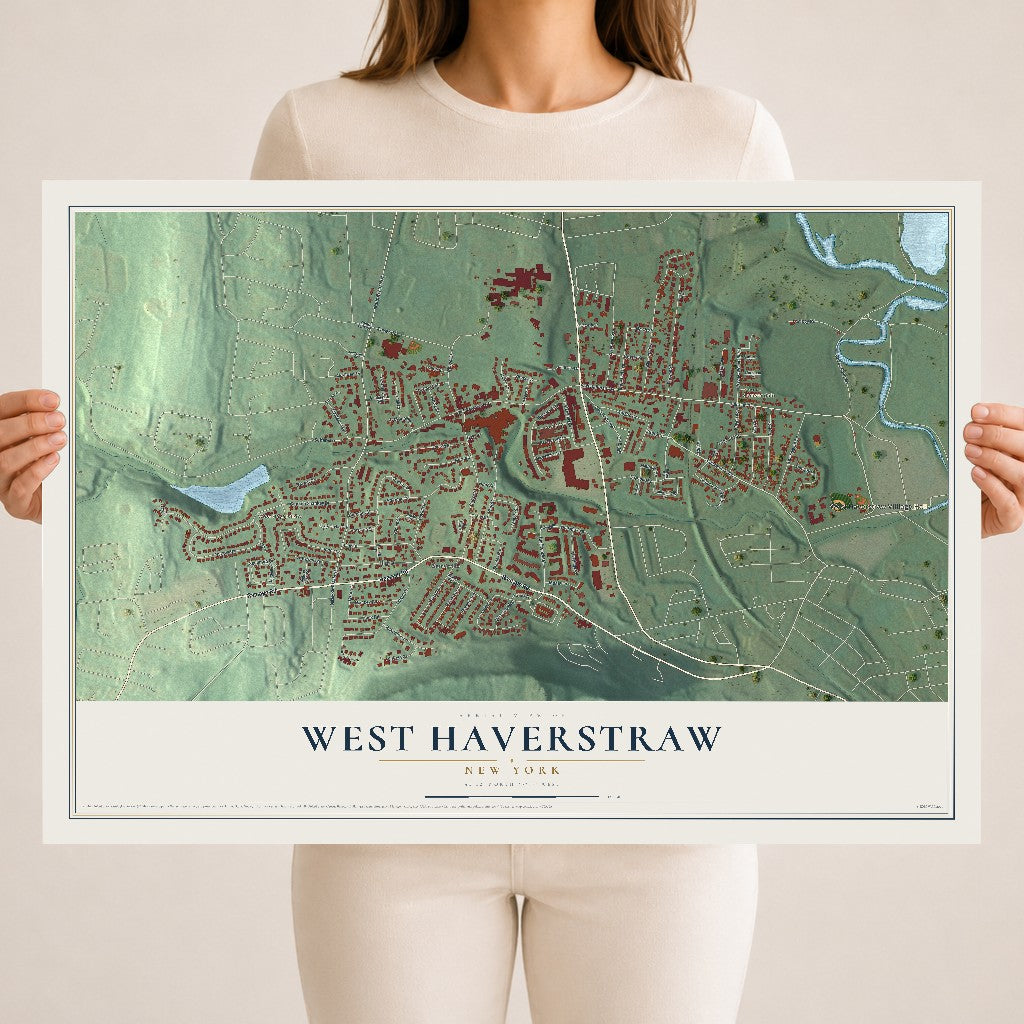 West Haverstraw, New York map print, 18" x 24" Archival Matte Print mockup