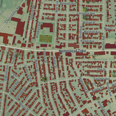 Close-up 1 of the West Hempstead, New York map artwork