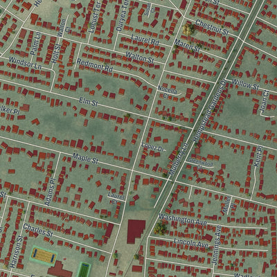 Close-up 2 of the West Hempstead, New York map artwork