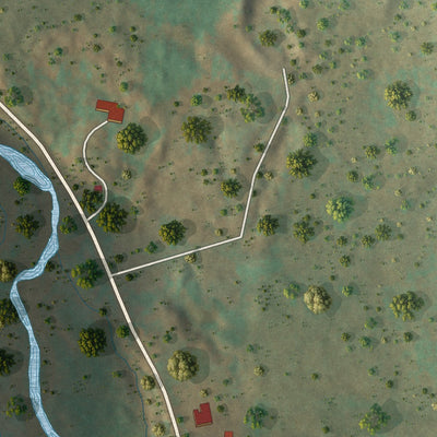 Close-up of the map of West Kill, New York print showing street and building detail