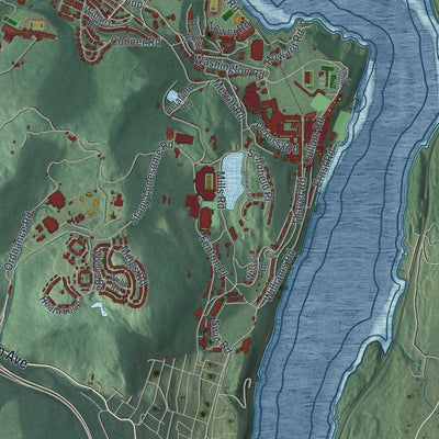 Close-up 1 of the West Point, New York map artwork
