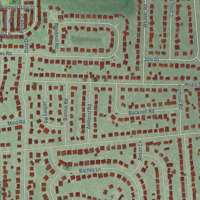 Close-up of the map of West Sayville, New York print showing street and building detail