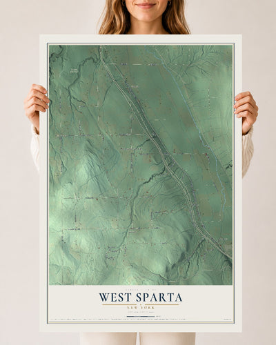 West Sparta, New York map print, 24" x 36" Archival Matte Print mockup