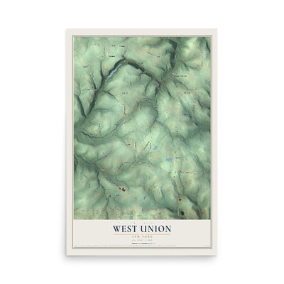 West Union, New York map print, 12" x 18" Archival Matte Print mockup