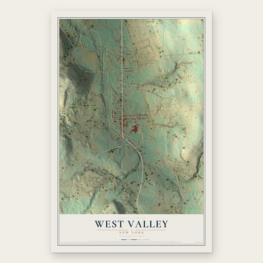 West Valley, New York map print, the full design