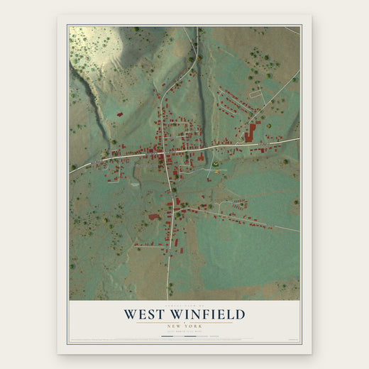 West Winfield, New York map print, the full design