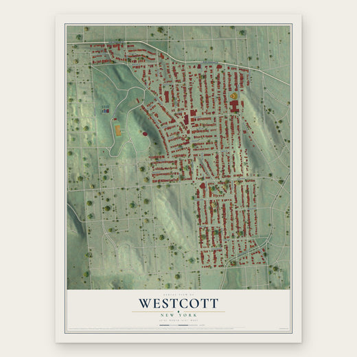 Westcott, New York map print, the full design