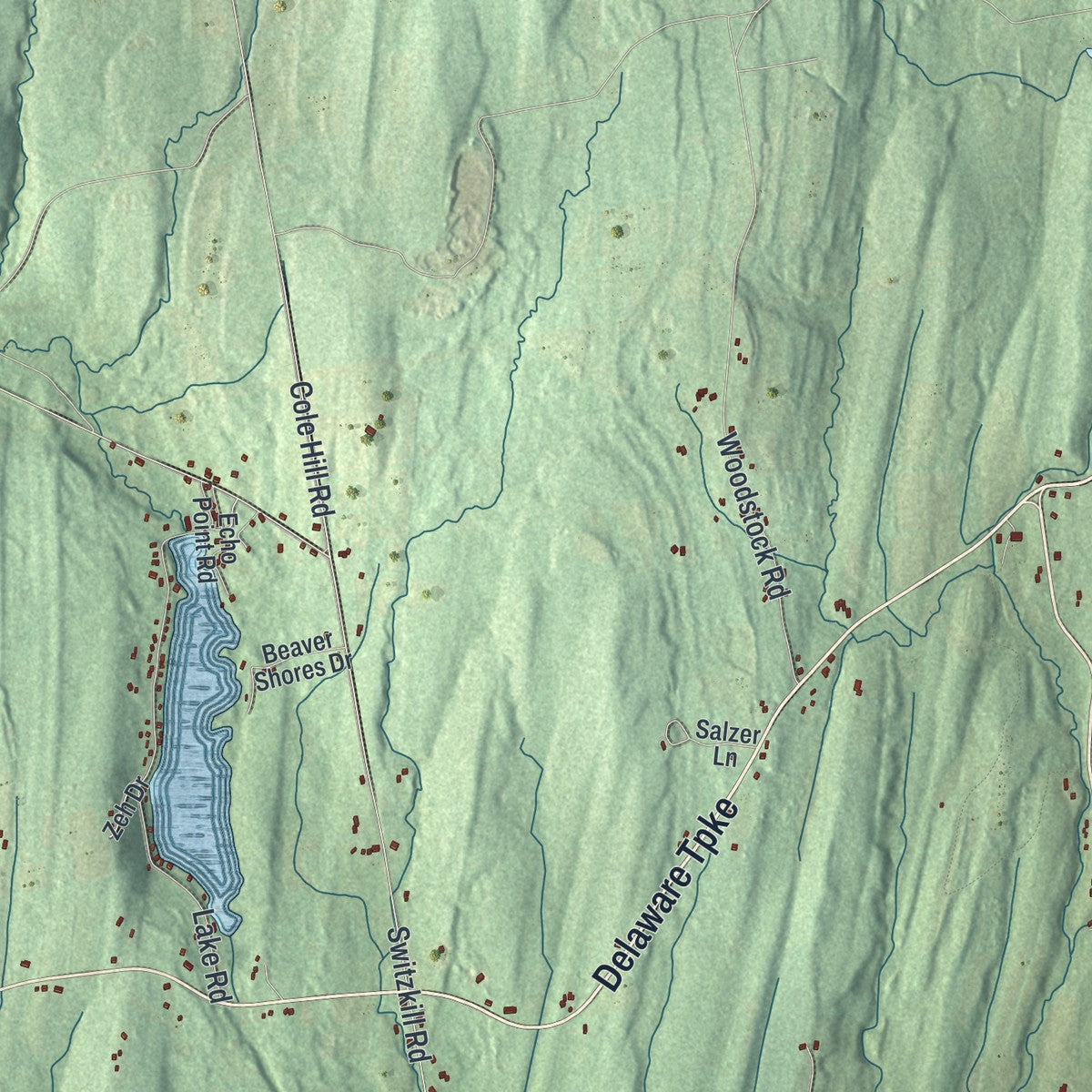 Close-up 1 of the Westerlo, New York map artwork