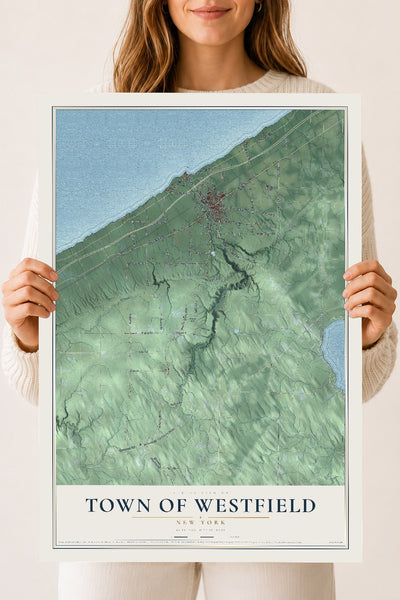 Westfield, New York map print, 18" x 24" Archival Matte Print mockup