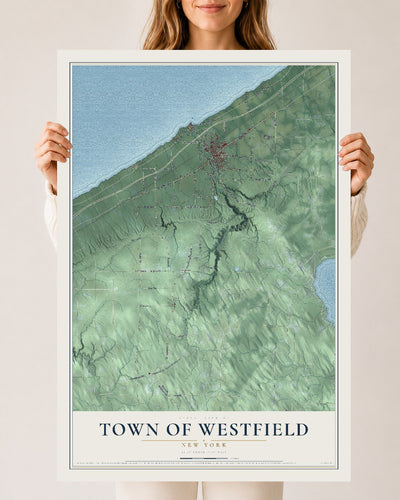 Westfield, New York map print, 24" x 36" Archival Matte Print mockup