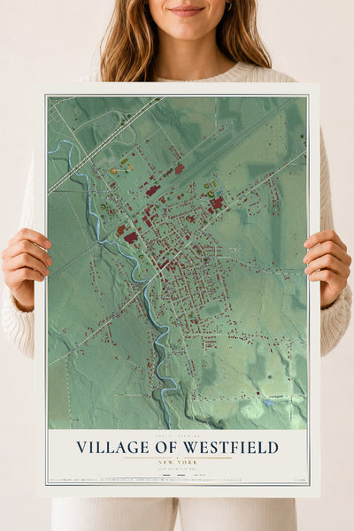 Westfield, New York map print, 18" x 24" Archival Matte Print mockup