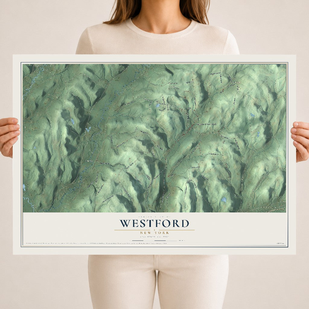 Westford, New York map print, 18" x 24" Archival Matte Print mockup