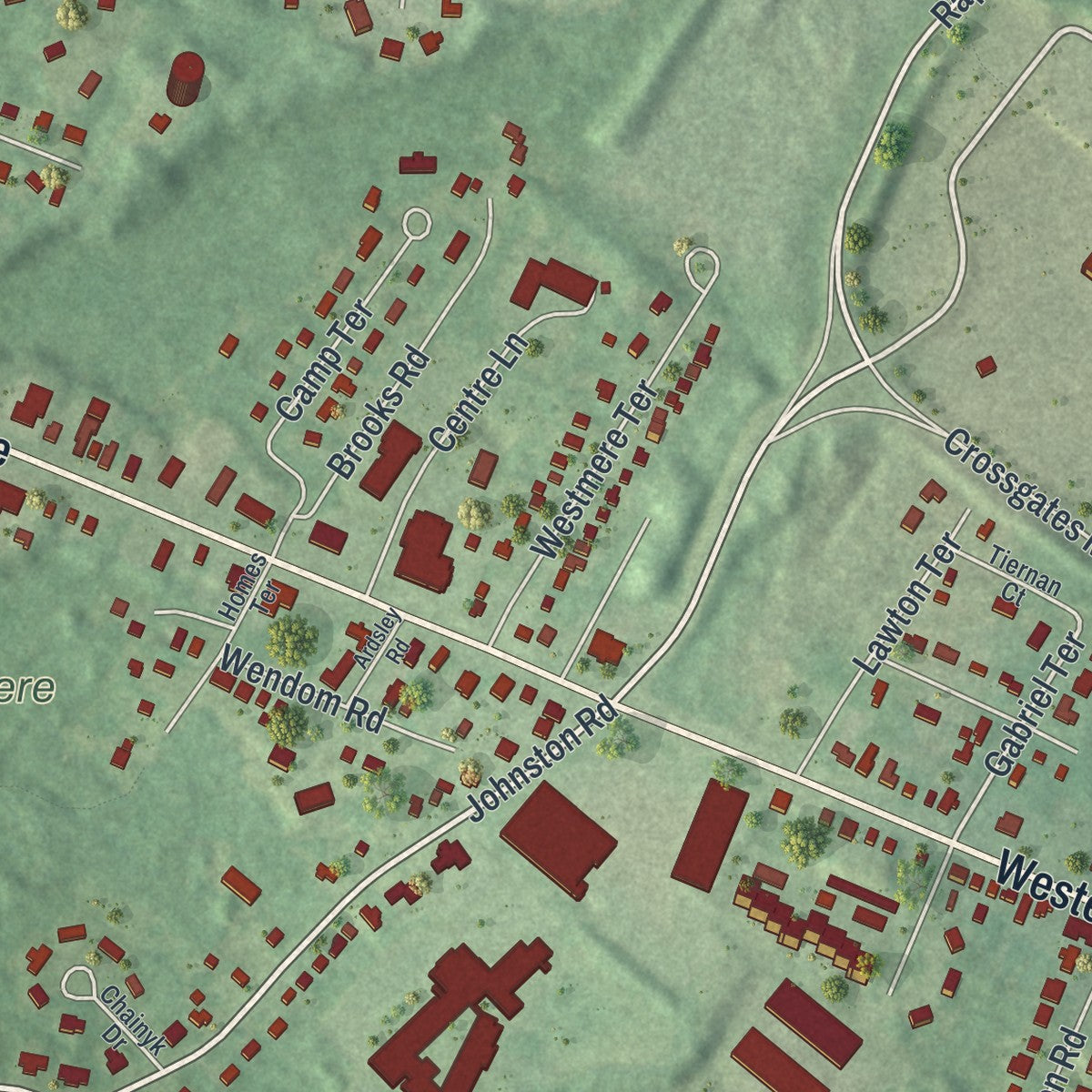 Close-up 2 of the Westmere, New York map artwork