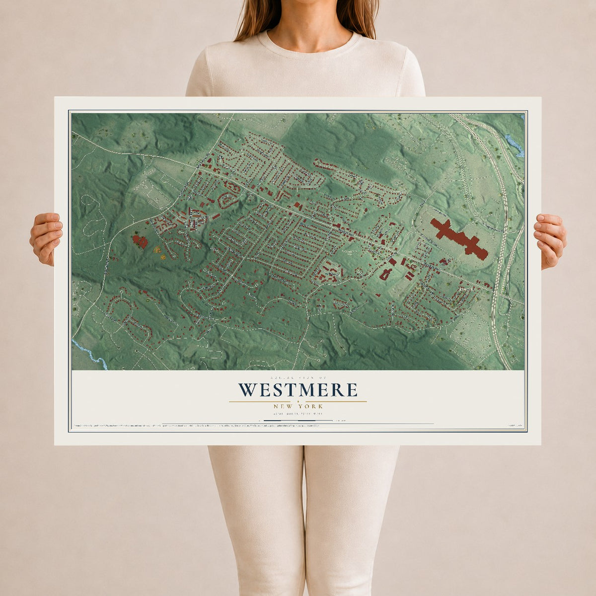 Westmere, New York map print, 24" x 36" Archival Matte Print mockup