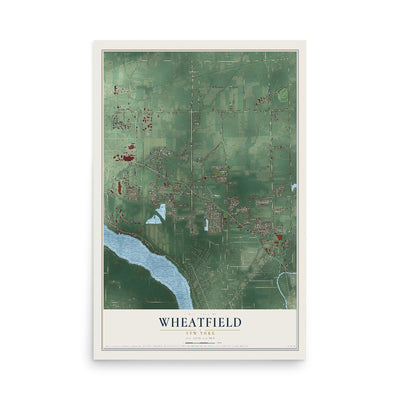 Wheatfield, New York map print, 12" x 18" Archival Matte Print mockup