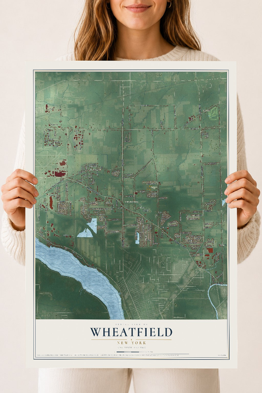Wheatfield, New York map print, 18" x 24" Archival Matte Print mockup