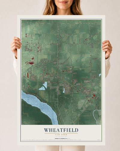 Wheatfield, New York map print, 24" x 36" Archival Matte Print mockup