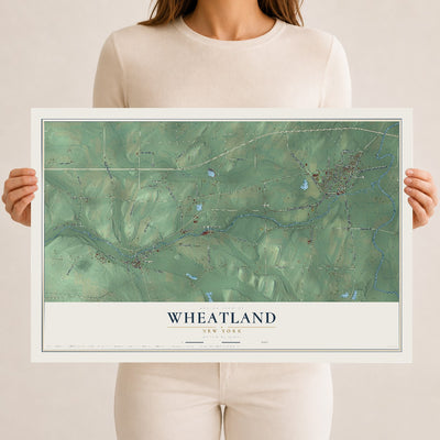 Wheatland, New York map print, 12" x 18" Archival Matte Print mockup