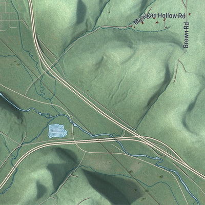 Close-up 1 of the Wheeler, New York map artwork