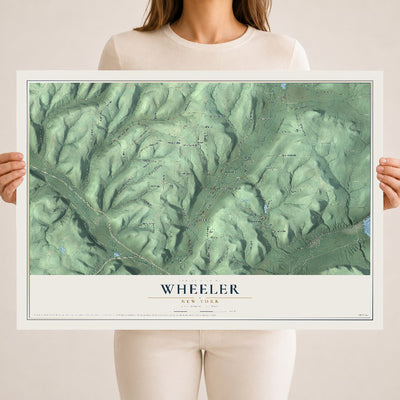 Wheeler, New York map print, 18" x 24" Archival Matte Print mockup