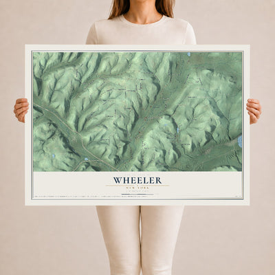 Wheeler, New York map print, 24" x 36" Archival Matte Print mockup