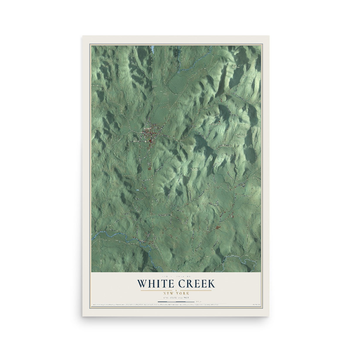 White Creek, New York map print, 12" x 18" Archival Matte Print mockup