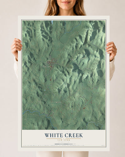 White Creek, New York map print, 24" x 36" Archival Matte Print mockup