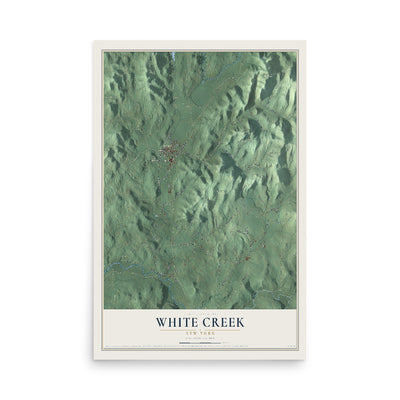 Map of White Creek, New York, 12 x 18 inch unframed archival matte print
