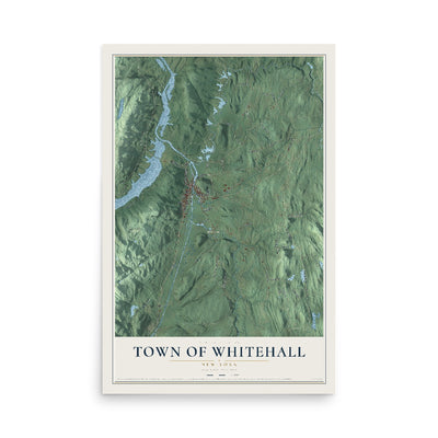 Whitehall, New York map print, 12" x 18" Archival Matte Print mockup