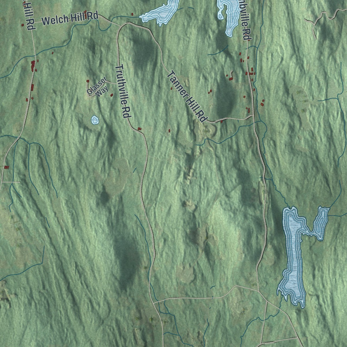 Close-up 1 of the Whitehall, New York map artwork