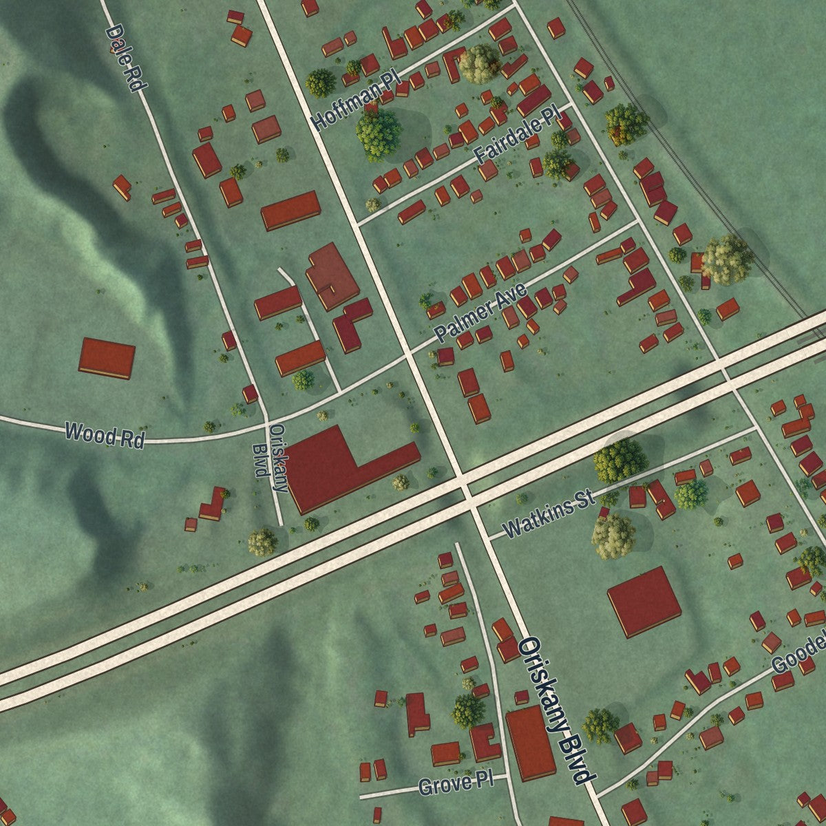 Close-up 2 of the Whitesboro, New York map artwork