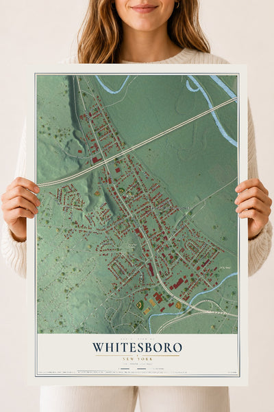 Whitesboro, New York map print, 18" x 24" Archival Matte Print mockup