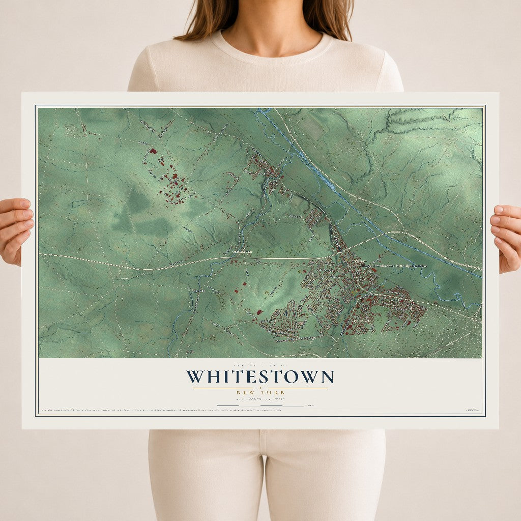 Whitestown, New York map print, 18" x 24" Archival Matte Print mockup