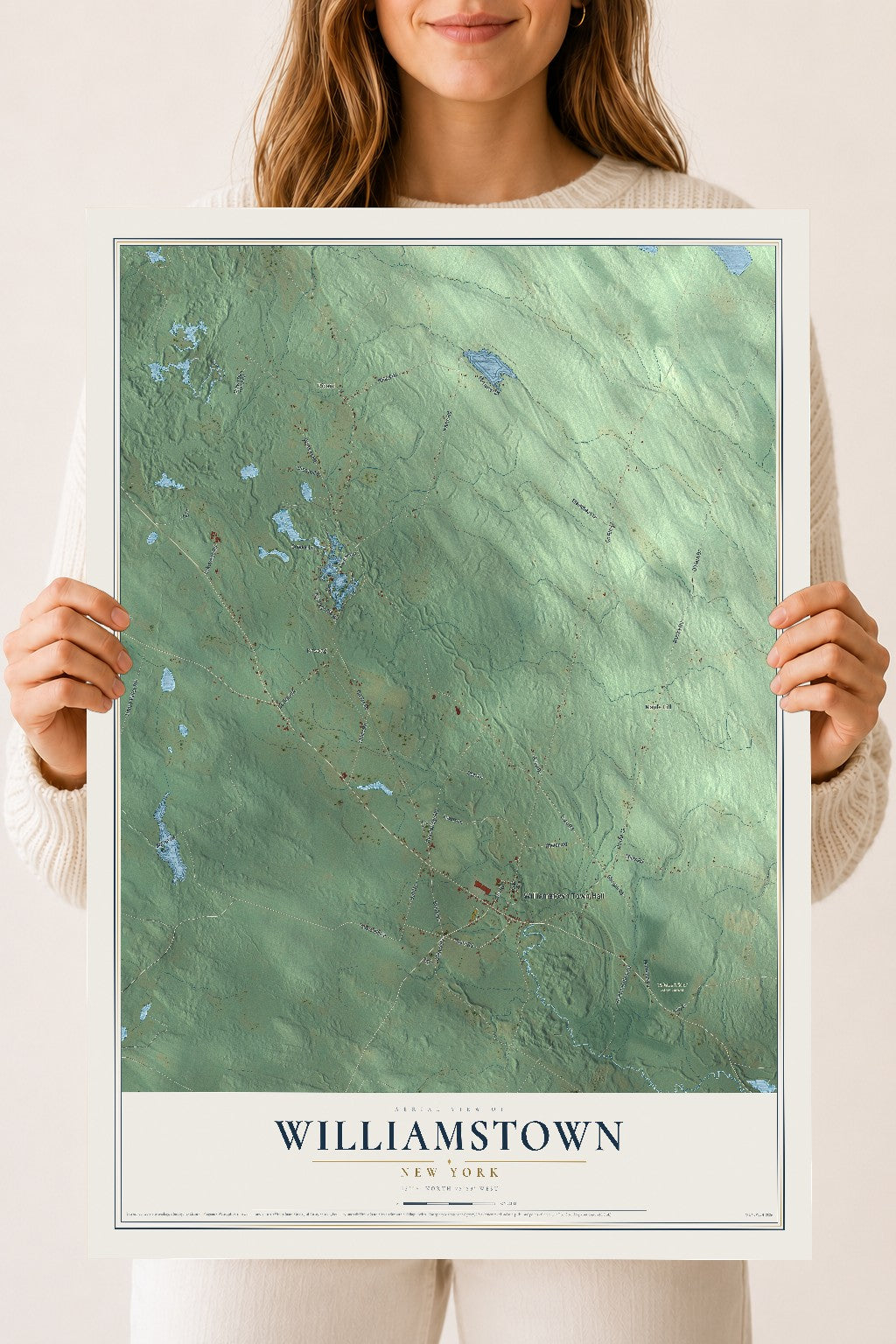 Williamstown, New York map print, 18" x 24" Archival Matte Print mockup