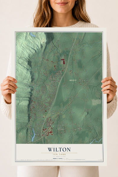 Wilton, New York map print, 18" x 24" Archival Matte Print mockup