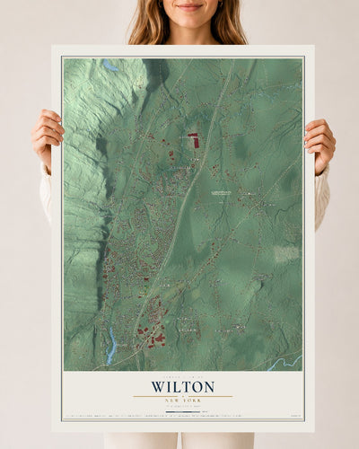 Wilton, New York map print, 24" x 36" Archival Matte Print mockup