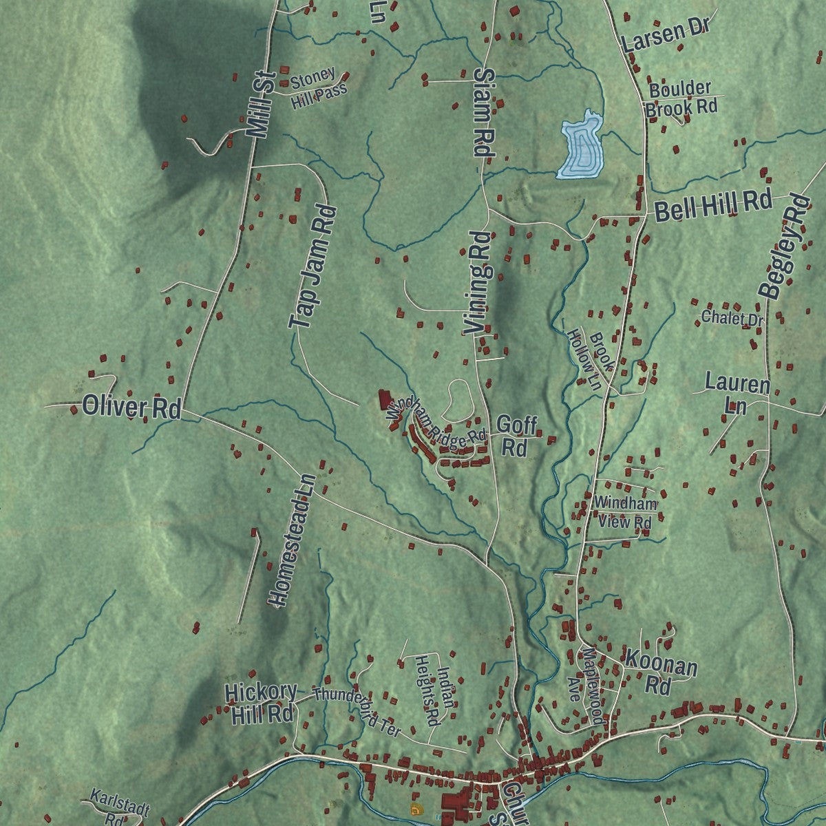 Close-up 1 of the Windham, New York map artwork