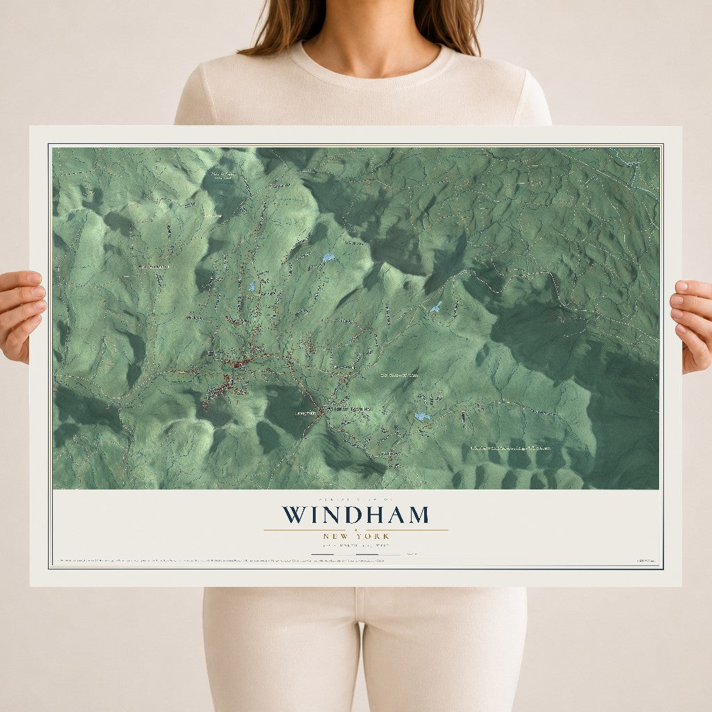 Windham, New York map print, 18" x 24" Archival Matte Print mockup