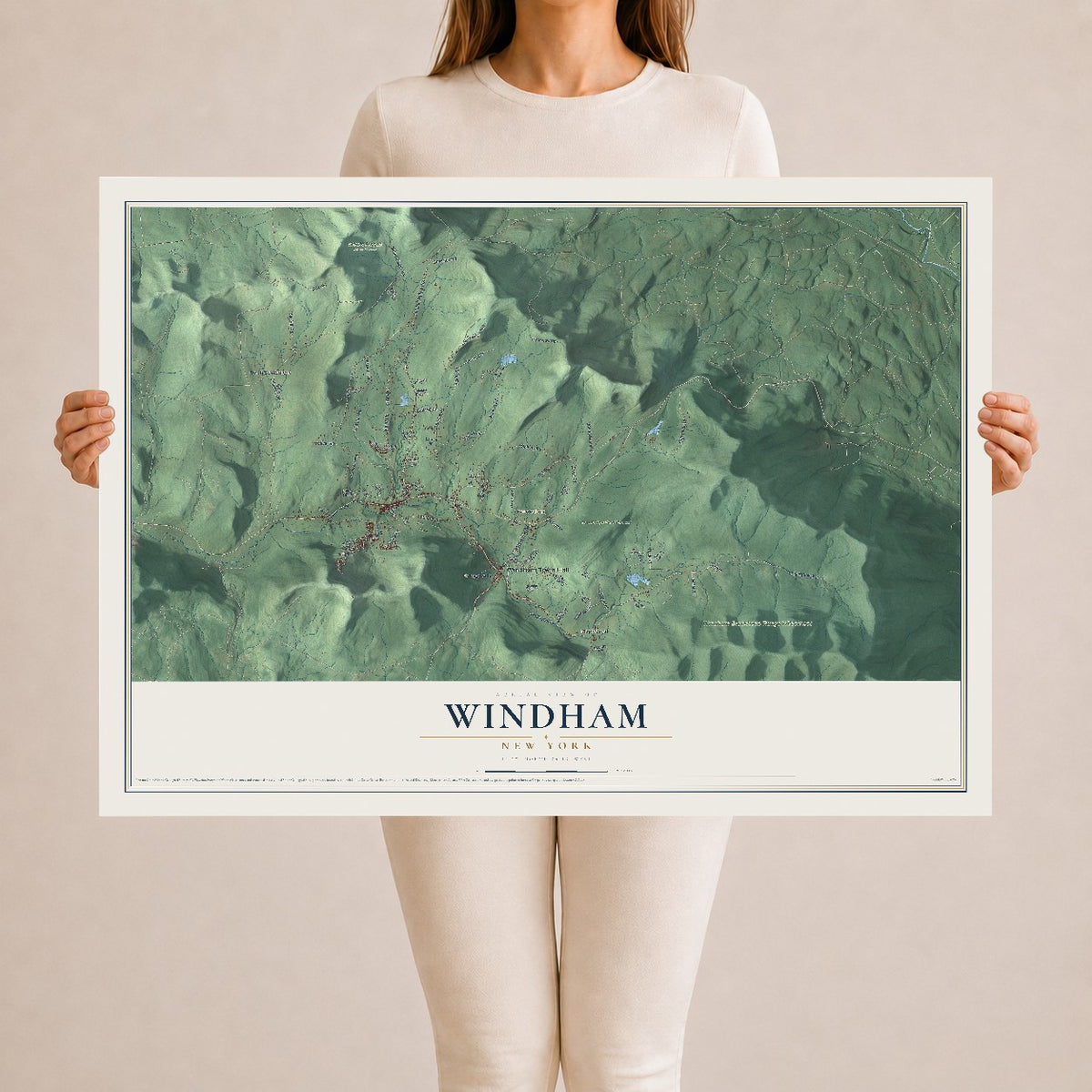 Windham, New York map print, 24" x 36" Archival Matte Print mockup