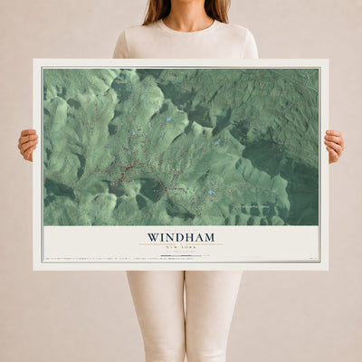 Windham, New York map print, 24" x 36" Archival Matte Print mockup
