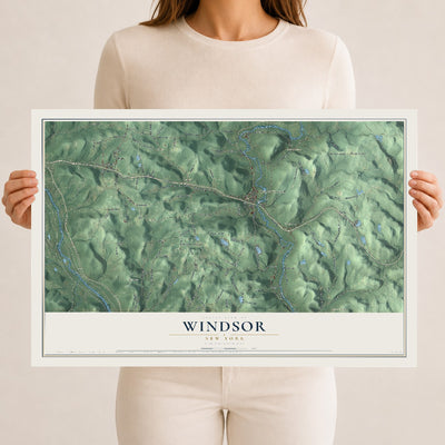 Windsor, New York map print, 12" x 18" Archival Matte Print mockup