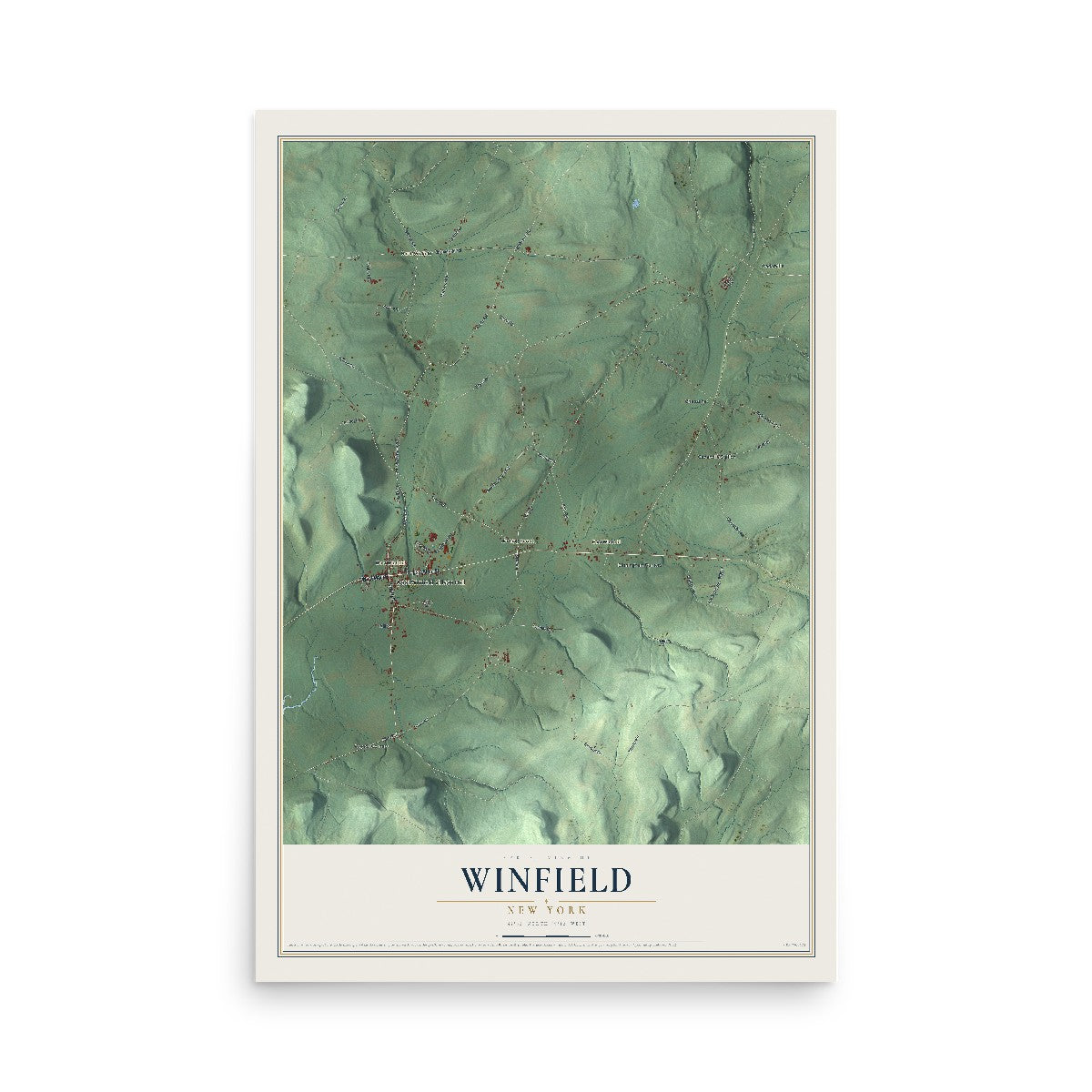 Winfield, New York map print, 12" x 18" Archival Matte Print mockup