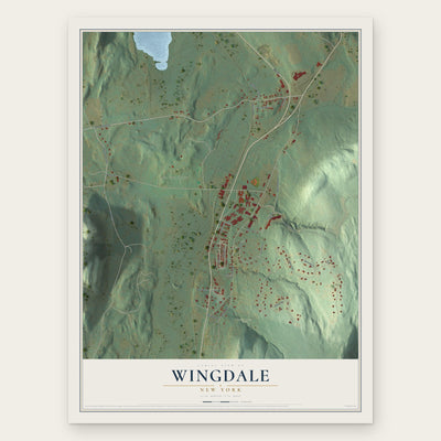Wingdale, New York map print, the full design