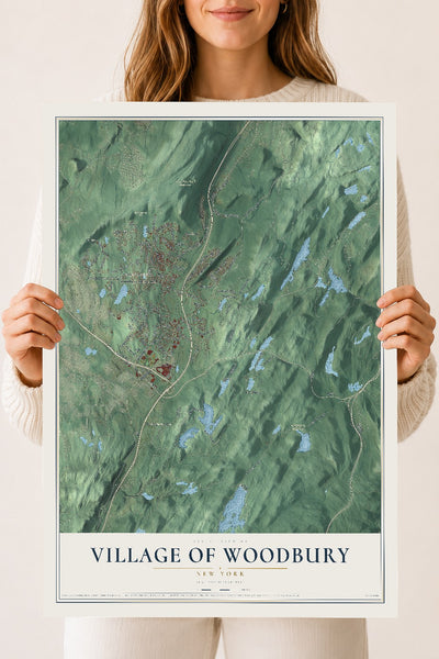 Woodbury, New York map print, 18" x 24" Archival Matte Print mockup