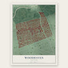 Woodhaven, New York map print, the full design