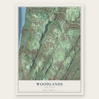 Woodlands, New York map print, the full design